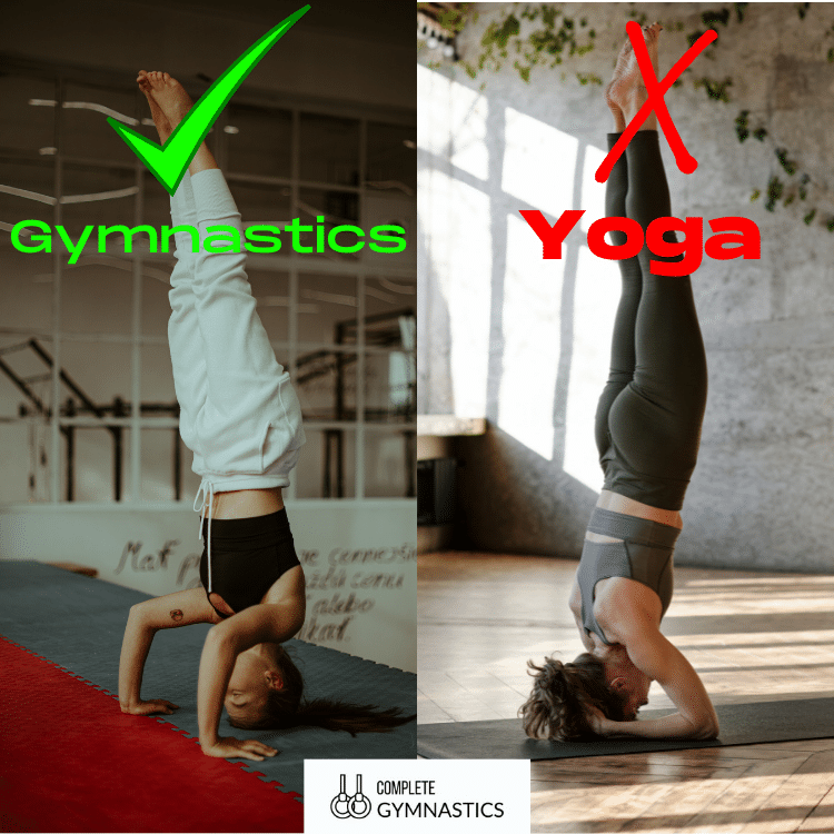 Gymnastics v yoga headstand