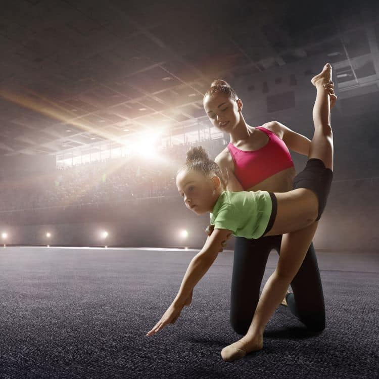 gymnast stretching