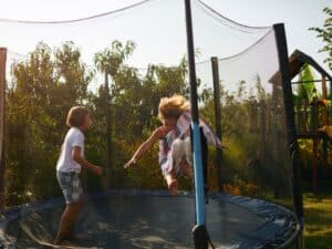 trampoline playing